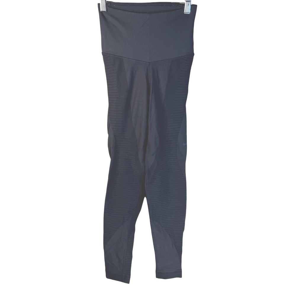 Nike Dri-FIT Ribbed Mesh Training Leggings Womens S‎ Black High Waist Athletic